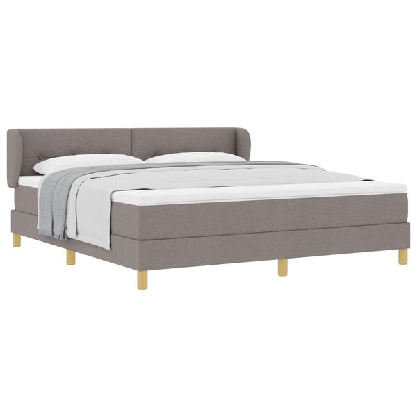 vidaXL Boxspringbett mit Matratze Taupe 180 x 200 cm Stoff