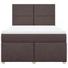 vidaXL Boxspringbett mit Matratze Dunkelbraun 140x200 cm Stoff