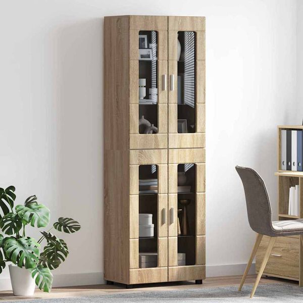 vidaXL Highboard FLORIN Sonoma-Eiche 60 x 35 x 182 cm Holzwerkstoff