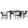 vidaXL Garten Essgruppe 5 pcs Schwarz Poly Rattan