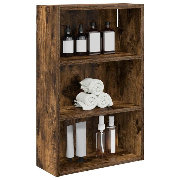 vidaXL Badezimmer-Wandschrank Ger&auml;ucherte Eiche 40 x 16 x 62,5 cm
