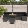 vidaXL Gartensofa-set 9 pcs Schwarz Poly-Rattan