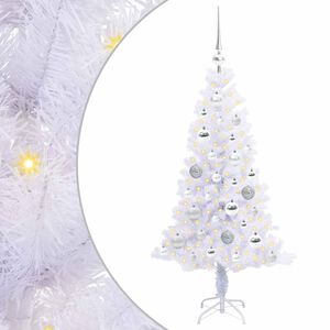 vidaXL K&uuml;nstlicher Weihnachtsbaum Wei&szlig; 120 cm PVC und Stahl