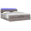 vidaXL Ottoman-Bett mit Matratzen & LEDs Taupe 200x200 cm Stoff