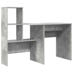 vidaXL Schreibtisch Beton Grau Holzwerkstoff 131,5 x 50 x 106,5 cm
