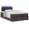 vidaXL Ottoman-Bett mit Matratze & LEDs Dunkelbraun 120x200 cm Stoff
