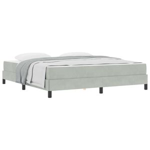 vidaXL Boxspringbett mit Matratze Hellgrau 180 x 200 cm Stoff