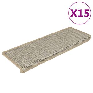 vidaXL Treppenmatten Selbstklebend Sisal-Look 15 Stk 65x21x4 Hellgr&uuml;n