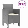 vidaXL Garten Essgruppe mit Kissen 13 pcs Hellgrau