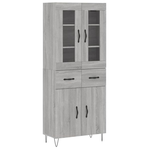 vidaXL Highboard Grau Sonoma 69,5x34x180 cm Holzwerkstoff
