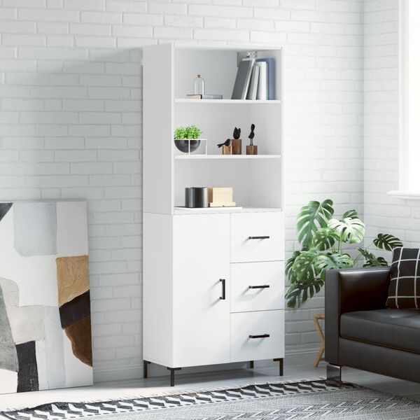 vidaXL Highboard Wei&szlig; 69,5x34x180 cm Holzwerkstoff