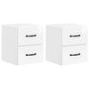 vidaXL Wandmontierter Nachttisch 2 pcs Hochglanz Wei&szlig; Holzwerkstoff