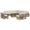 vidaXL Gartensofa-set 14 stk. Beige und Cremewei&szlig; Poly-Rattan