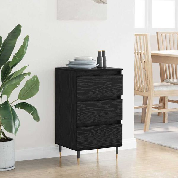 vidaXL Sideboard Schwarz Eichen-Optik 35 x 40 x 70 cm Holzwerkstoff