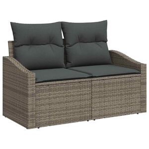 vidaXL Gartensofa-set mit Kissen 7 pcs Grau Poly-Rattan