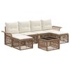 vidaXL Gartensofa-set 7 Stk. Beige Poly-Rattan