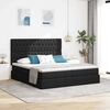 vidaXL Bett mit LED-Lichtleisten Schwarz 180 x 200 cm Stoff