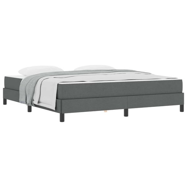 vidaXL Boxspringbett mit Matratze Dunkelgrau 180 x 200 cm Stoff