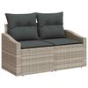 vidaXL Garten-Sofa-Set 9 pcs Hellgrau Poly Rattan