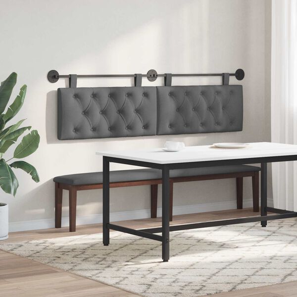 vidaXL H&auml;ngevorderseite Wandmontiert Dunkelgrau 170 x 55 x 7 cm Stoff