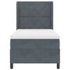 vidaXL Boxspringbett mit Matratze Dunkelgrau 90 x 190 cm Samt