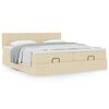 vidaXL Ottoman-Bett mit Matratzen Creme 180x200 cm Stoff