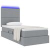 vidaXL Bett mit Stauraum und LED Hellgrau 90 x 190 cm Polyester