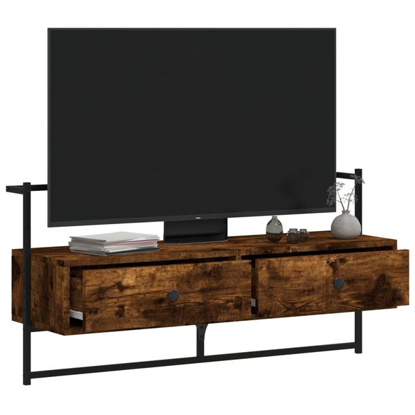 vidaXL TV-Wandschrank Räuchereiche 100,5x30x51 cm Holzwerkstoff