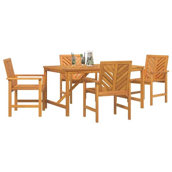 vidaXL Garten Essgruppe 5 pcs Braun Massivholz Akazie