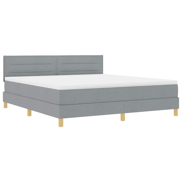 vidaXL Boxspringbett mit Matratze Hellgrau 180 x 200 cm Stoff