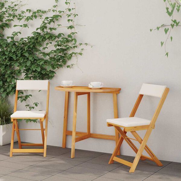 vidaXL Bistrogarnitur mit Kissen 3 pcs &Ouml;l-Natur Massivholz Akazie