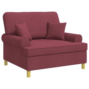 vidaXL Sessel mit Kissen Weinrot Stoff