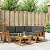vidaXL Outdoor-Sofagarnitur mit Kissen 5 pcs Natur und Anthrazit