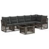 vidaXL Gartensofa-set 7 stk. Grau Poly-Rattan