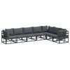 vidaXL Gartensofa-set 7 stk. Schwarz Aluminium
