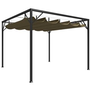 vidaXL Gartenpavillon mit Ausziehbarem Dach 3x3 m Taupe 180 g/m&sup2;