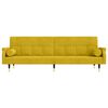 vidaXL Schlafsofa mit Kissen Gelb Samt