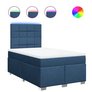 vidaXL Boxspringbett mit Matratze Blau 120x190 cm Stoff