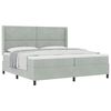 vidaXL Boxspringbett mit Matratze Hellgrau 200 x 200 cm Samt