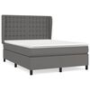 vidaXL Boxspringbett mit Matratze Grau 140x190 cm Kunstleder