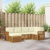 vidaXL Ecksofa Set mit Kissen 6 pcs Natur und Creme Massivholz Akazie