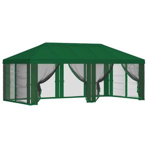 vidaXL Pavillon Dach mit Seitenw&auml;nden 6 x 3 m Gr&uuml;n Polyester 190
