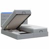 vidaXL Ottoman-Bett mit Matratze und LED Hellgrau 160 x 200 cm Stoff