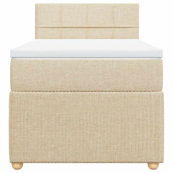 vidaXL Boxspringbett mit Matratze Creme 90x190 cm Stoff