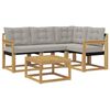 vidaXL Outdoor-Sofagarnitur mit Kissen 5 pcs Wei&szlig; und Hellgrau