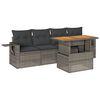 vidaXL 5-tlg. Garten-Sofagarnitur mit Kissen Grau Poly Rattan