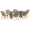 vidaXL Garten Essgruppe 7 stk. Beige Poly-Rattan