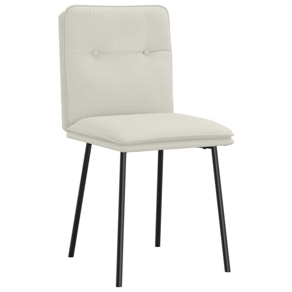vidaXL Esszimmerstühle 2 Stk. Creme Samt