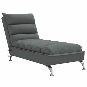 vidaXL Massage-Chaiselongue mit Kissen Dunkelgrau Stoff