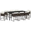 vidaXL Garten Essgruppe 9 stk. Braun Poly-Rattan